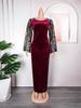 Elegante Gonna Lunga in Flanella con Paillettes Europee e Americane per Donne Africane - Vestibilità Slim, Taglia Grande, Design Grazioso