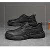 Herren-Arbeitsstiefel mit runder Spitze aus Leder - Outdoor-Halbschuhe zum Wandern & Freizeit für Frühling & Herbst