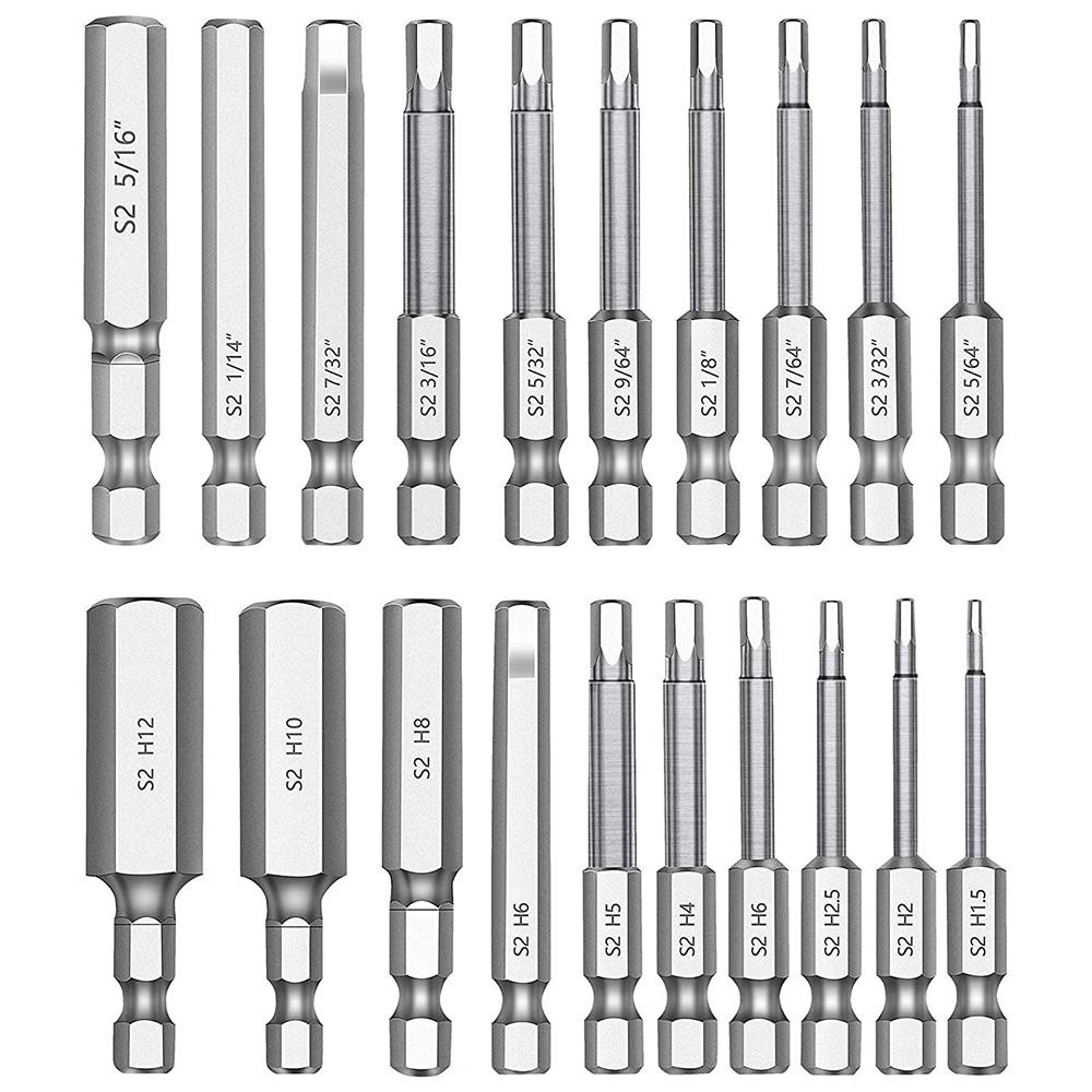 

20pcs Hex Head Allen Wrench Drill Bit Set Premium S2 Steel Drill Bit Quick Release Shank Magnetic Screwdriver Bit Wrench Screw