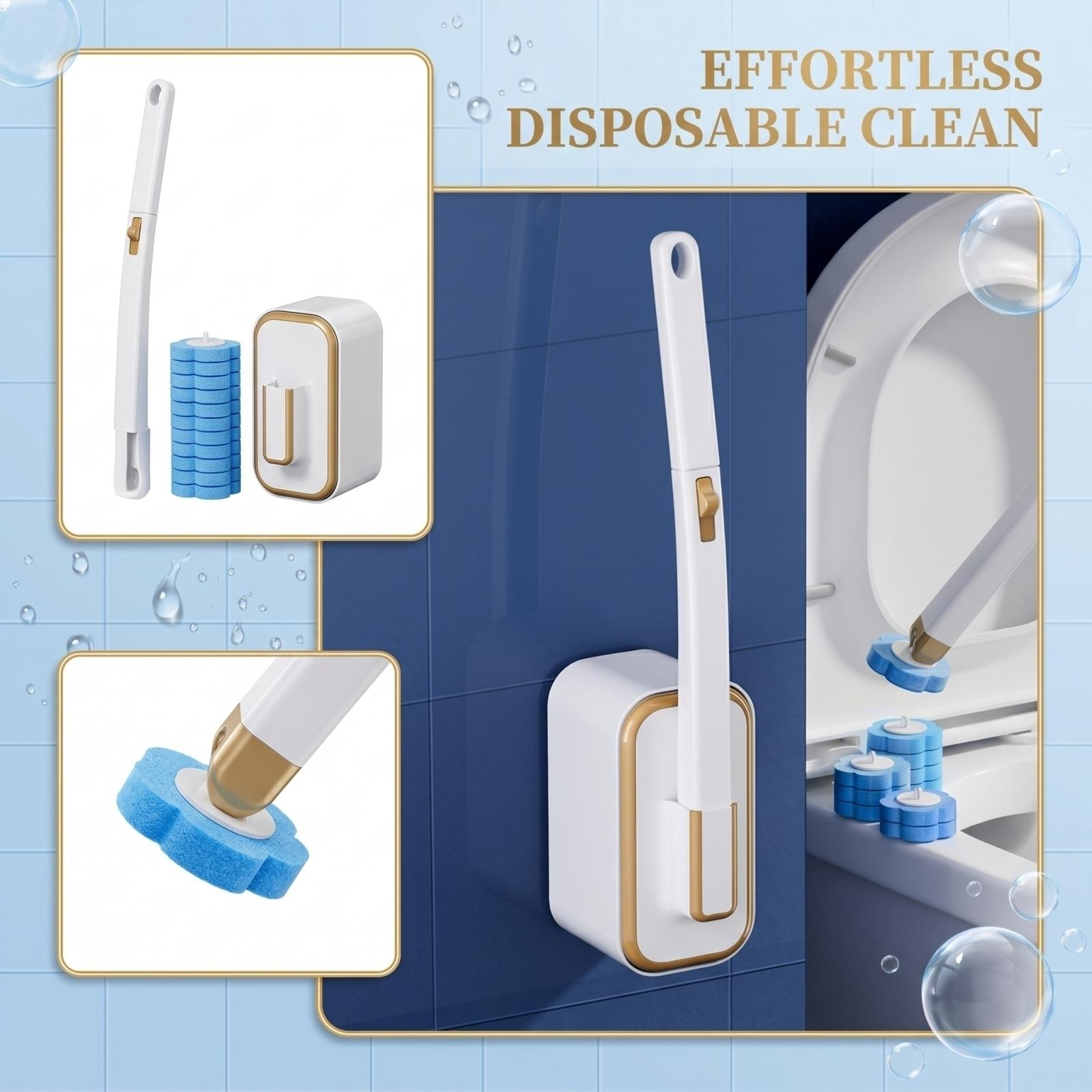 Disposable Toilet Brush With Replaceable Head, Toilet Wall Mounted Cleaning Toilet Brush One Size белый