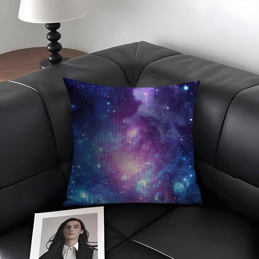 Starry Sky Fashion Cushion Cover Natural Linen Organic Fabric DoubleSided Printing Sofa Home Decor Gift Pillow Case
