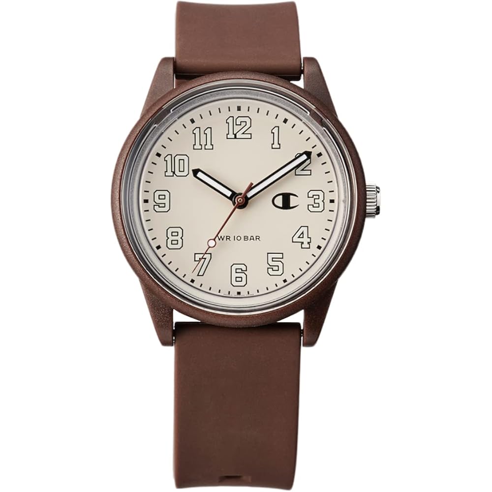 Champion Solar Analog Watch Waterproof with Urethane Band Brown