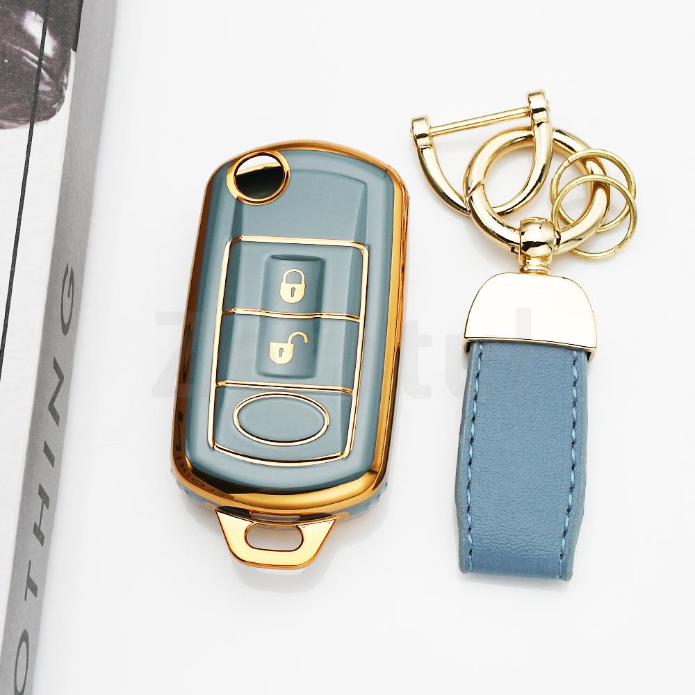Keyless Protector For Land Rover Range Rover Sport Lr3 Discovery Gold Edge Tpu Auto Shell Fob Holder Accessories