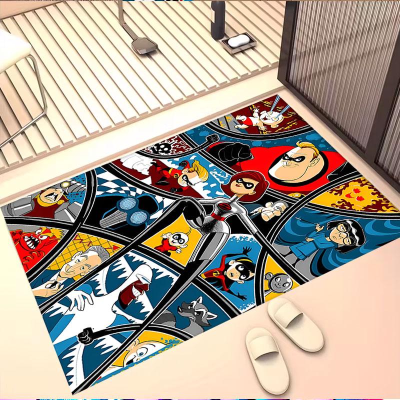 Incredibles Print Rug, Washable Floor Carpet, For Entryway Dorm Laundry Room Office Study, Home Decor Birthday Christmas Gift