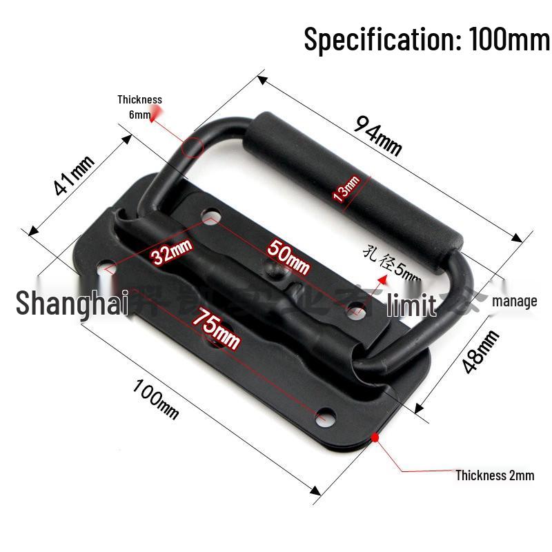 

Черный пружинный деревянный ящик для инструментов со складной ручкой-кольцом для промышленного оборудования