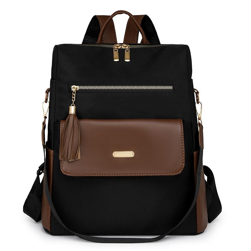 

Рюкзак большой вместимости для женщин, рюкзак для поездок на работу с кисточками чёрный