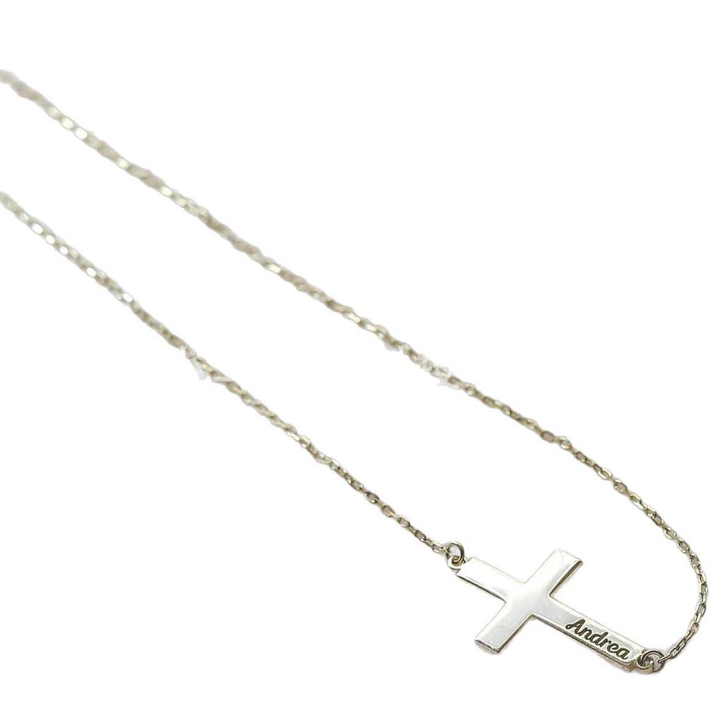 Custom Cross Name Necklace - Personalized Clavicle Chain - Perfect Christmas Gift