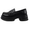 Platform spring new single shoes British style JK muffin shoes heightening black small leather shoes