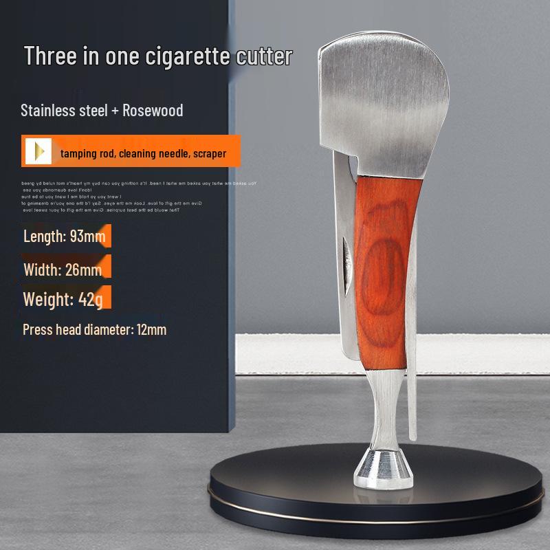 Stainless Steel Rosewood Pipe Knife & Tamper Tool