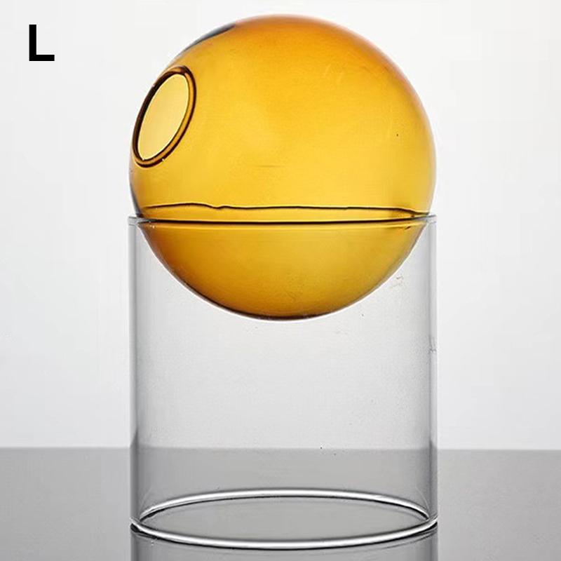 Nordic Style Mini Spheroidal Glass Vase Colorful Round Flower Bottle Hydroponic Plant Pot Container Home Office Tabletop Decor