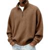 Men's Retro Plaid Zip-Up Sweatshirt Long Sleeve Stand Collar Casual for Fall Winter
