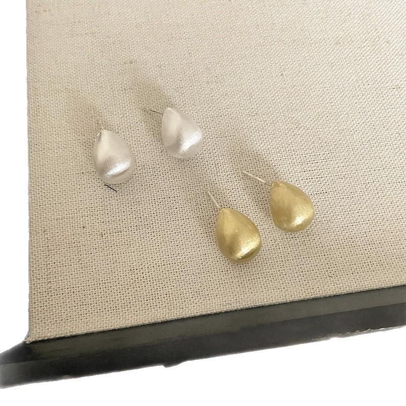 Elegant Frosted Metal Water Drop Earrings – Chic, Versatile & High-End
