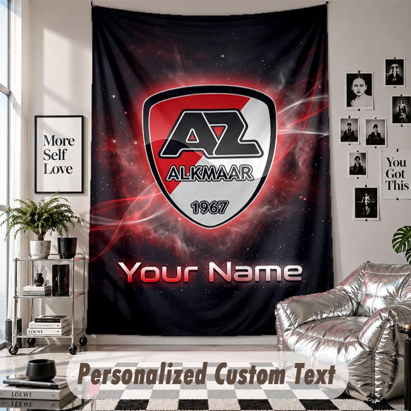 Wall Hanging Tapestry With Custom Name & Text, AZ Alkmaar Decorative Tapestry For Bedroom