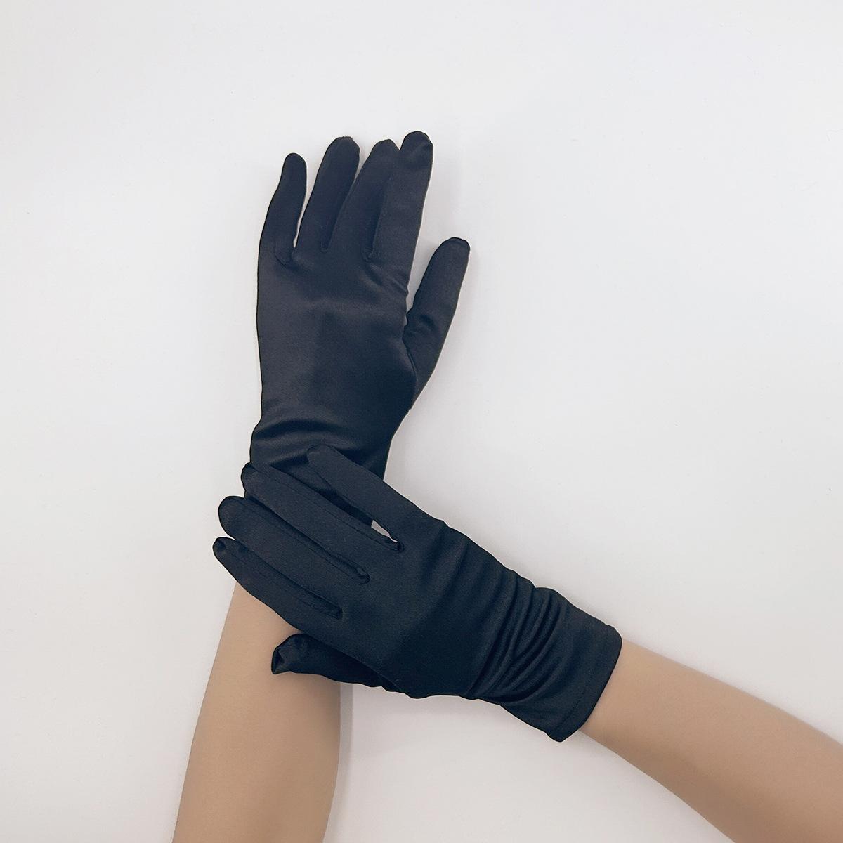 

4 Lengths Women Solid Color Satin Wedding Party Long Gloves Opera/Elbow/Wrist Stretch Carnival Party Etiquette Performance One Size