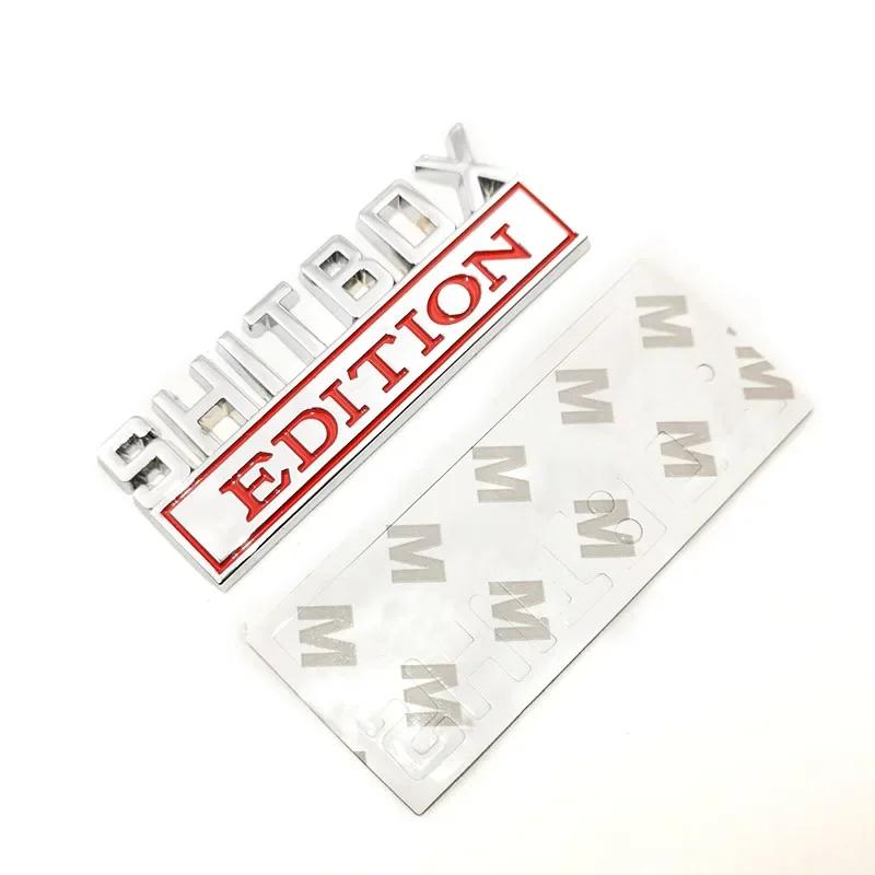1Pcs 3D Chrome Black Red Metal Emblem SHITBOX EDITION Badge Car Tail Side Sticker Accessories for Jeep Dodge Chrysler