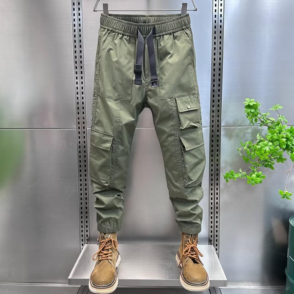 Multi-pocket overalls men's spring new Korean version of trendy brand loose large-size casual pants fashionable ruffian handsome leggings