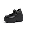 Fashion Women's Platform High Heels Gothic Lolita New Mary Jane Shoes Casual Woman Heeled Party Wedges Thick Bottom Pumps Black Loafers