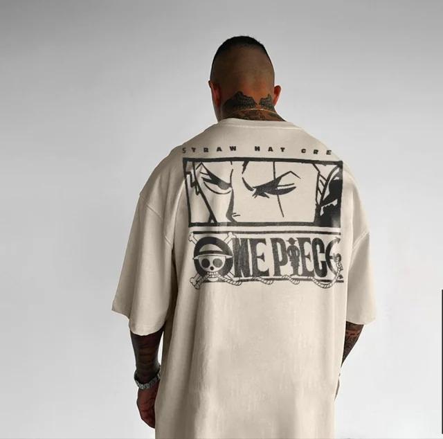 

Oversized One Piece Straw Hat Crew Anime T Shirt Men Summer Cotton Loose Streetwear Casual Short Sleeve Graphic Tee Y2k Clothes L