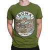 Vintage Rome Italy Travel Badge Illustration Funny Graphic 100 Cotton Tshirt Pantheon Tops Tees For Unisex