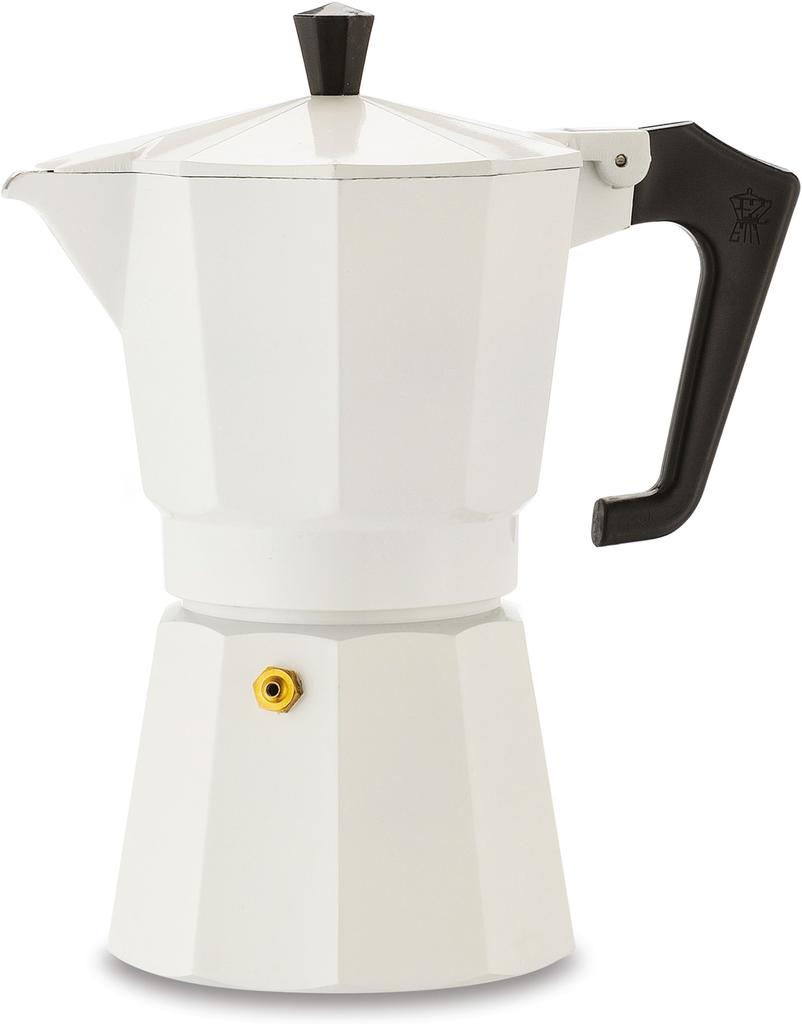 Cafetiere italienne - PEZZETTI - ITALEXPRESS - Aluminium - 6 tasses - Blanc