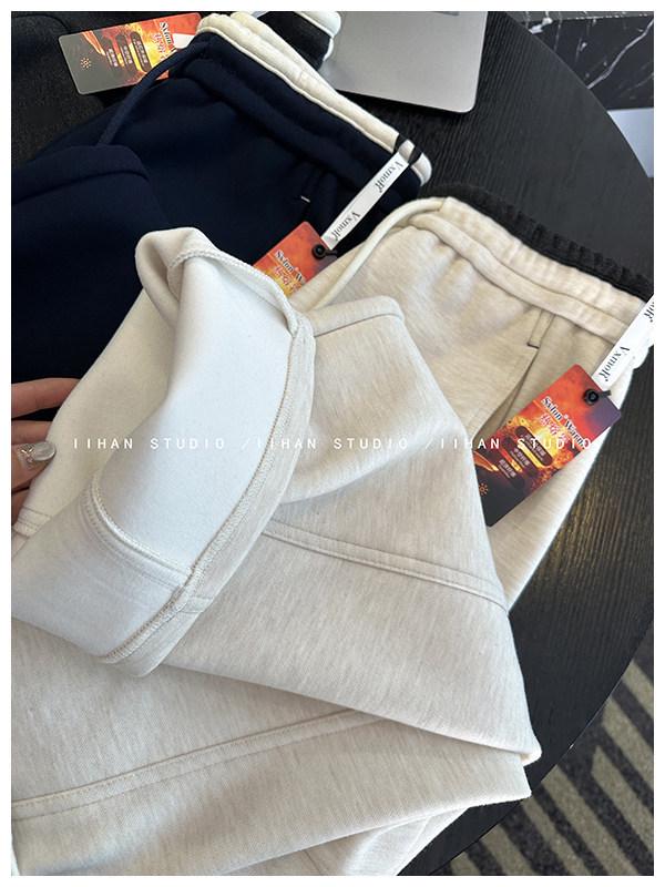 Super Soft Thickened Velvet Tencel Wool Wide-Leg Pants for Women - New Loose Fit for Autumn and Winter