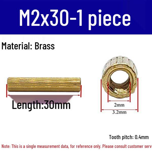 Brass M2 Round Double-Pass Knurled Copper Pillar Screw for Camera Security