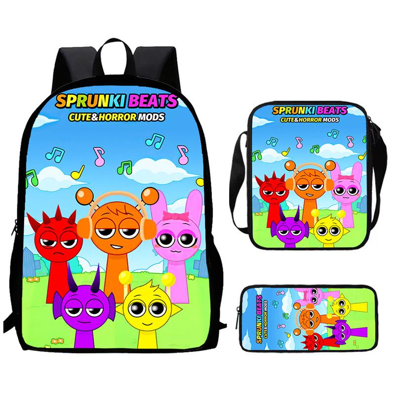 Sprunki Rhythm Box, Game Anime Backpack, Student Schoolbag, Computer Bag