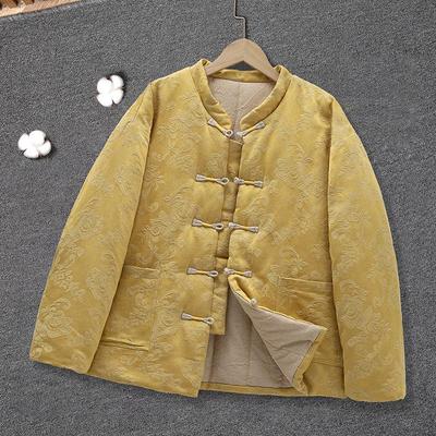Xinjiang Long-staple Pure Cotton Jacket with Frog Buttons - Retro Chinese Style for Middle-aged Women