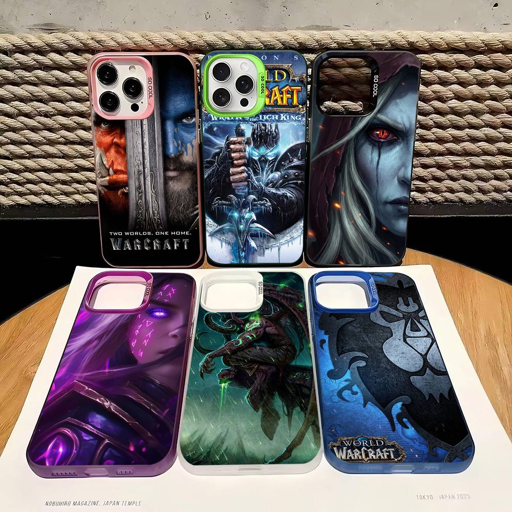 W-World Of W-Warcraft Game Retro Phone Case For IPhone 16 15 14 13 12 11 Pro Max 17 Plus Colorful Cover