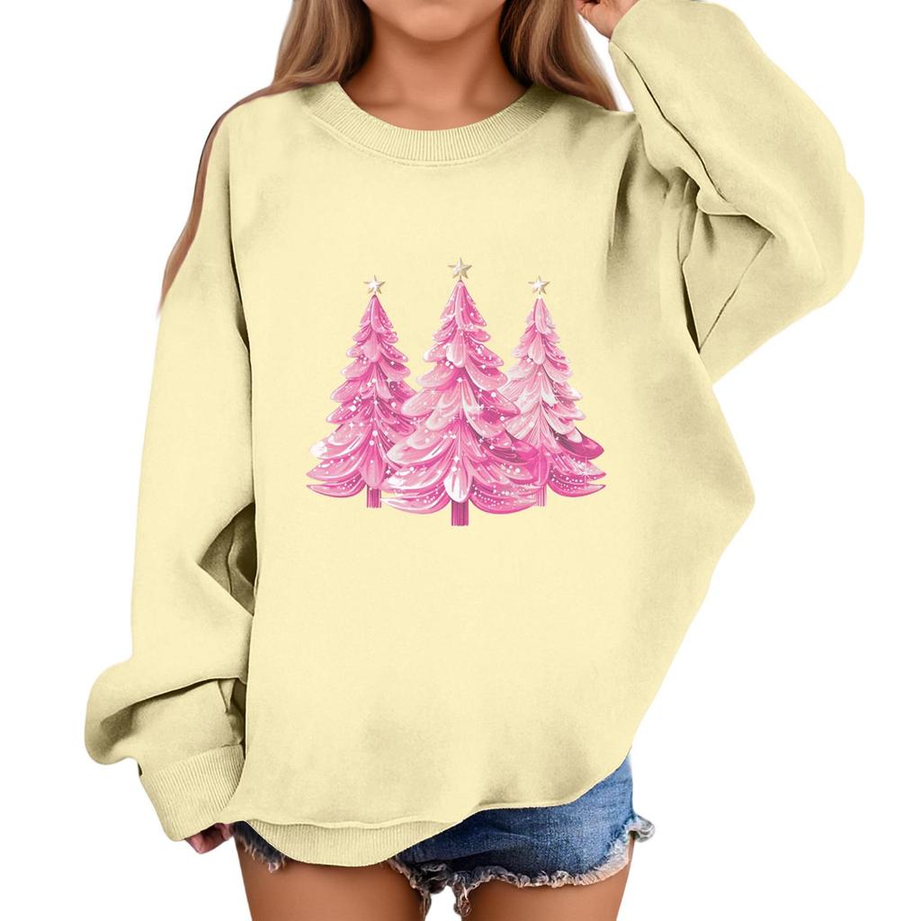 Children's Fashionable Casual Long-sleeved Loose Christmas Print Pullover Sweatshirt