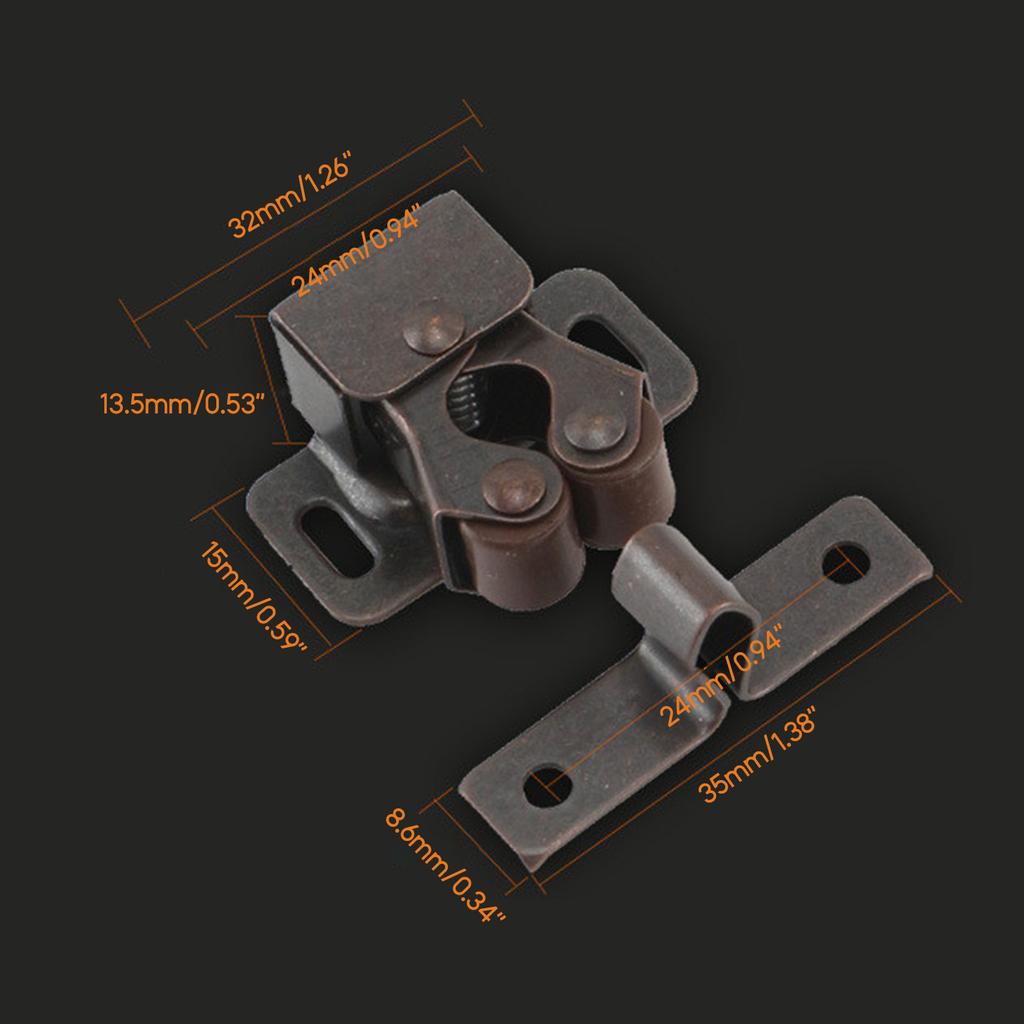 10 Pack Double Roller Catch Cabinet Latches for Cupboard Closet Door Home Furniture Door Double Roller Catches