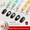 Double-Ended Nail Art Dotting Pen with Rhinestones - Flower and Polka Dot Design Tool