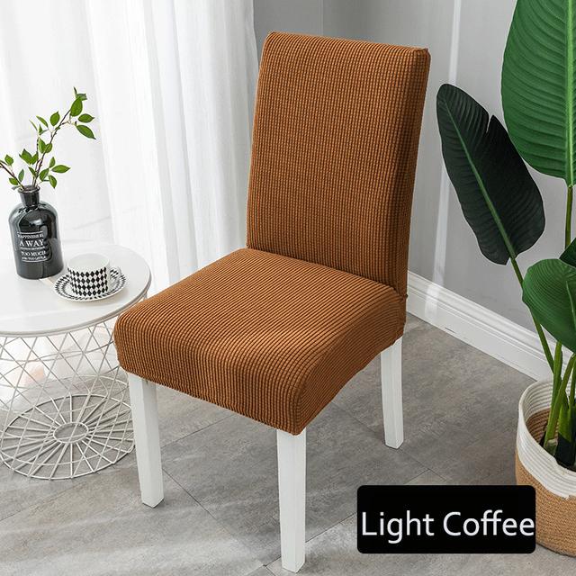 Solid Jacquard Chair Covers Stretch For Wedding Dining Room Office Use Banquet Housse De Chaise Chair Cover Durable