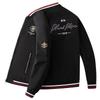 Men's European Style Loose Fit Embroidery Jacket, Plus Size, Spring/Autumn Casual Outerwear.
