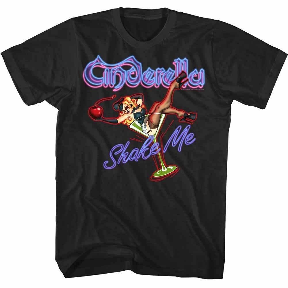 Cinderella Shirt Shake Me Glam Metal Band Vintage Graphic Tees Summer Mens and Womens Loose and Breathable Tshirt Top S