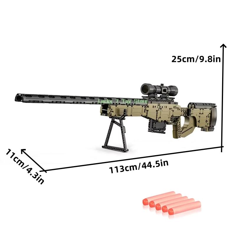 

New City Technical Police Military Weapon Sniper Rifle Building Blocks Awm For Assault Rifle Brick Toy For Kids Christmas Gifts no original box