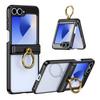 Coque Galaxy Z Flip 8 avec Anneau Support Rotatif à 360° Compatible Chargement sans Fil 7 6 PC Plaqué Protection