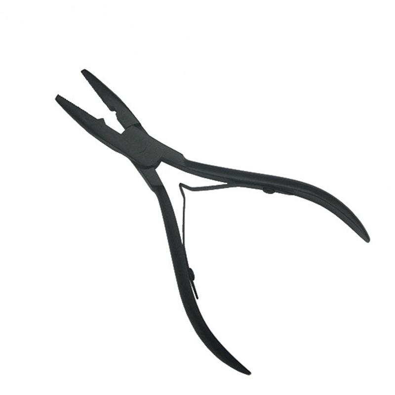 

1 шт., 5-дюймовые серебряные зажимы из нержавеющей стали, плоскогубцы для наращивания волос с отверстием, кератиновое кольцо для наращивания волос, инструменты для удаления