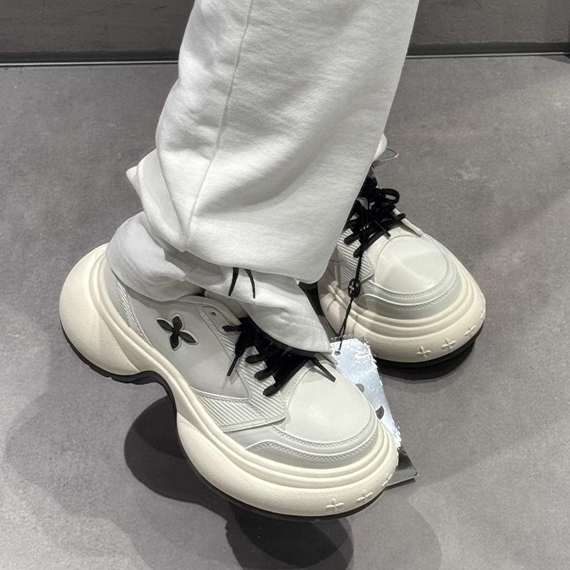 Incredible Slimming & Height Boost: Women's Thick-Soled White Sneakers