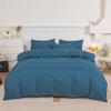 Haze Blue Duvet Cover Microfiber Solid Color Bedding Set,3pcs Comforter Cover with 2 Pillowcases Modern Home Bedroom Quilt Cover
