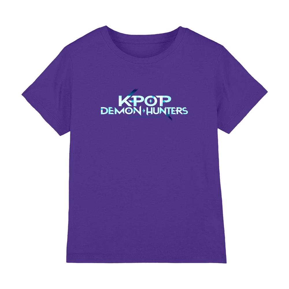 K-Pop Demon Hunters - Full Colour Logo Kids T Shirt, Purple 160