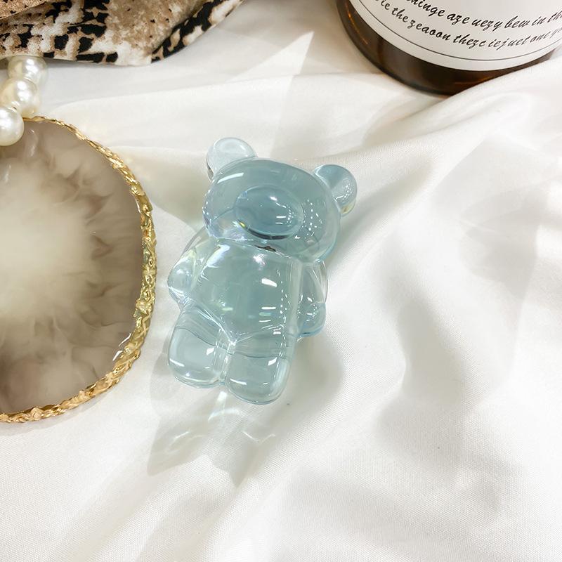 Color Bear Airbag Bracket Cartoon Epoxy Cute Creative Lazy Desktop Bracket Simple Solid Color Portable Ring