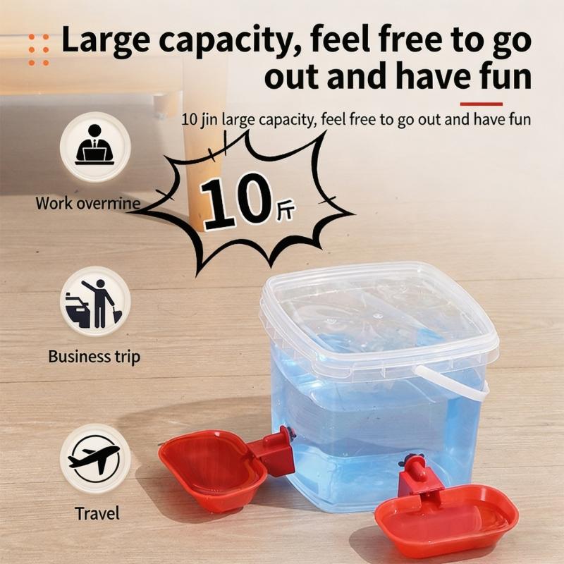 Automatic Pet Water Drinker With Double Bowls For Puss And DogsSafe PP Automatic Pet Waterer Organiser Box