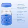 Glass Mason Jars with Silicone Sleeves 16 Oz Leak-Proof Meal Prep Jars Airtight BPA-Free Containers for Overnight Oats Yogurt Snacks