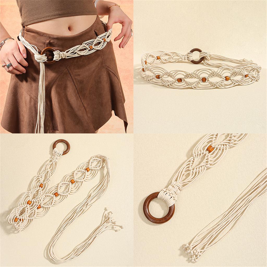 Traditional Styles Belt Versatile Dress Belt Cotton Linen Belt Adjustable Length for Casual or Ethnic Wear