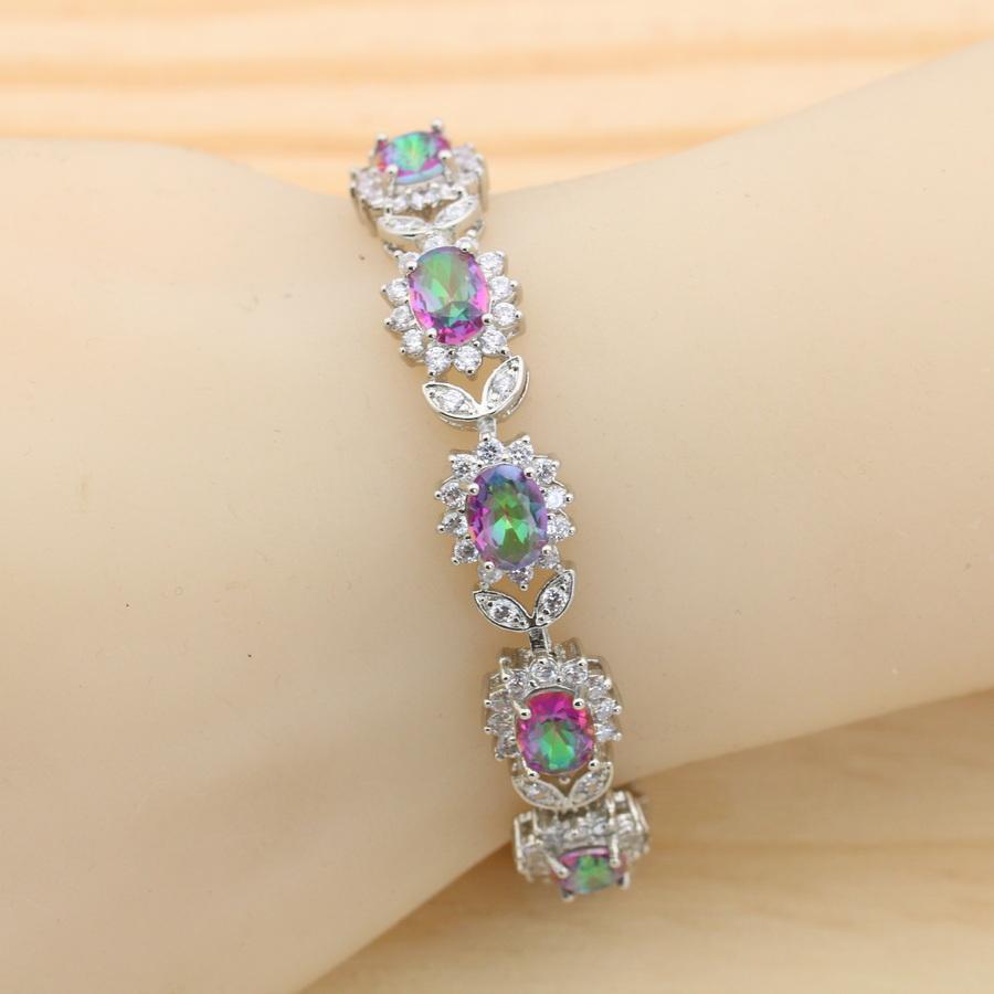 New Rainbow Color Zirconia Bracelet For Women   Wedding Jewelry Birthday Gift