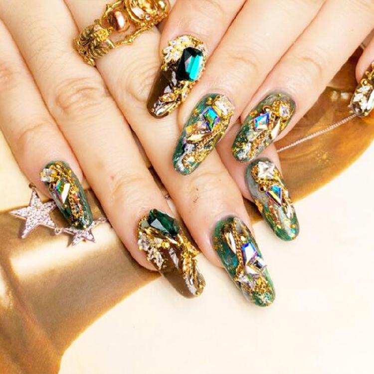 Gold Foil Nails Arts Sticker for DIY Painting Crafts Slime Resin Mold Fillings