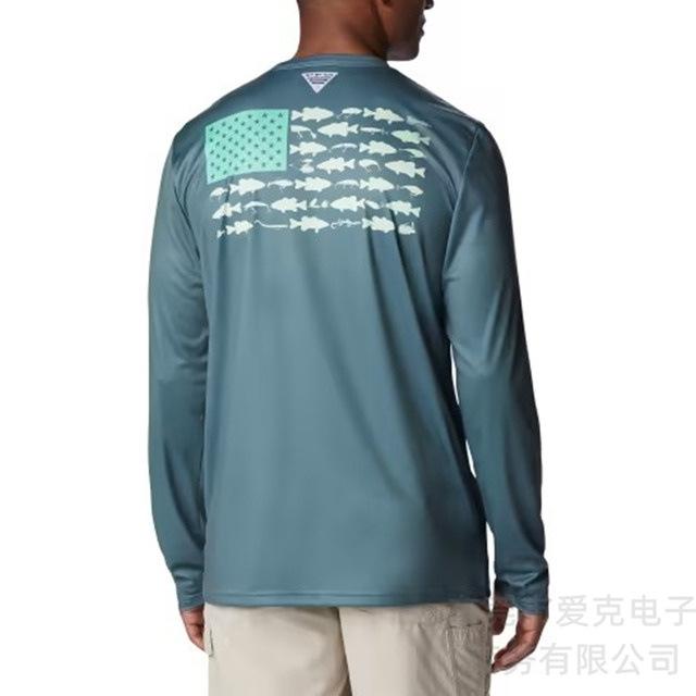 Colombia Pfg Fishing Suit Men's Long-sleeved T-shirt Summer Quick-drying Top Outdoor Sunscreen Breathable Fishing Suit