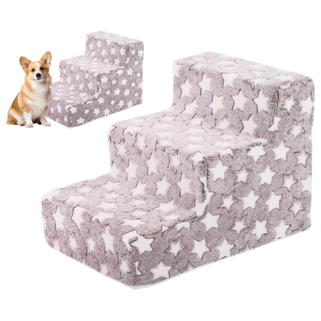 3 Pet Steps Sponge Dog Secure Stairs Ramps Non-Slip Pet Star Climbing Steps for Protect Older Dogs Pet Ramp Sofa Bed Ladder