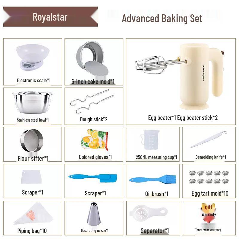 Rongshengda Electric Egg Beater & Whisk - Cake Mixer & Cream Whipping Machine
